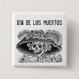 Dia de los muertos La Catrina Button Knapp