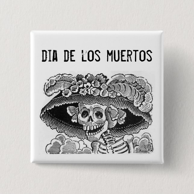 Dia de los muertos La Catrina Button Knapp (Framsida)