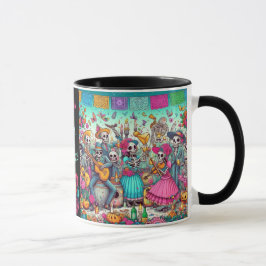 Dia de los Muertos Lägg till Namn Skalle Himmels B Mugg