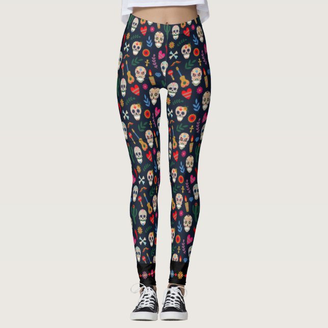 Dia De Los Muertos Leggings (Framsida)