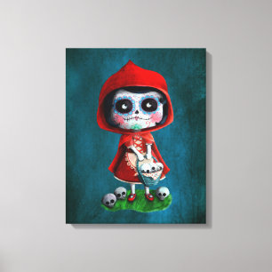 Dia de los Muertos Little Red Riding Huva Canvastryck