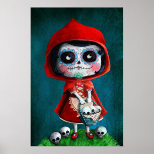 Dia de los Muertos Little Red Riding Huva Poster