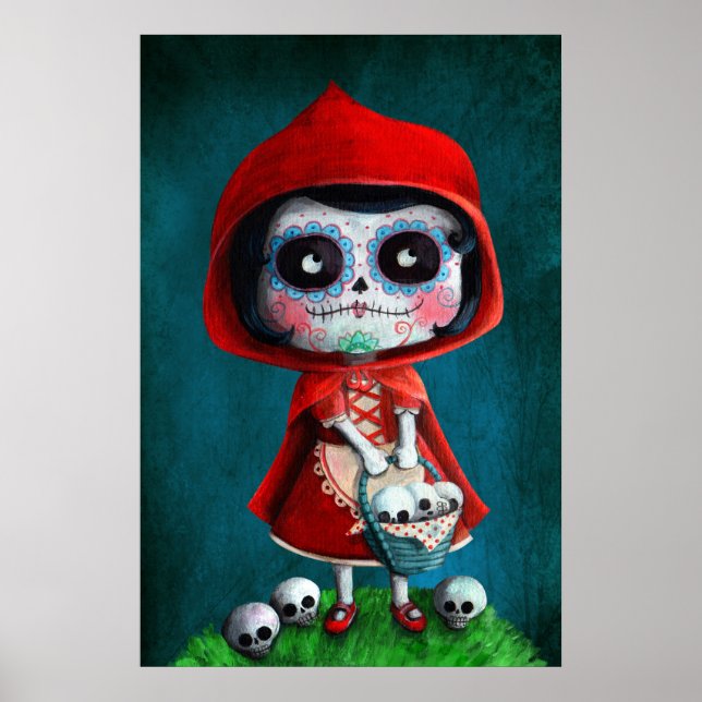 Dia de los Muertos Little Red Riding Huva Poster (Framsidan)