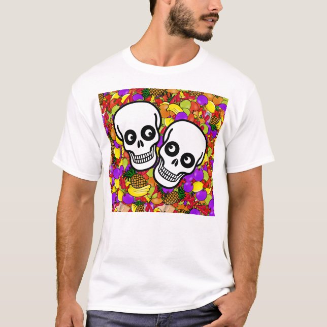 Dia De Los Muertos - Lycklig par W/Fruit T Shirt (Framsida)