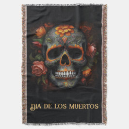 Dia de los Muertos målade skalle anpassade Filt