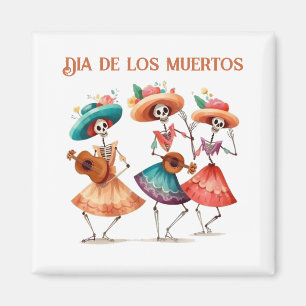 Dia de los Muertos mariacheras anpassade Magnet