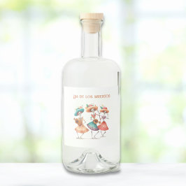 Dia de los Muertos mariacheras anpassade Spritflaskor Etikett