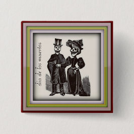 Dia de los Muertos Married Couple Button Knapp