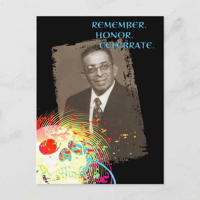 dia de los muertos memorial firande (hi-fi) inbjudan vykort (Framsida)