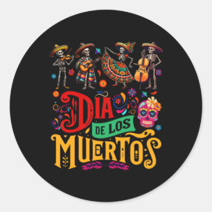 Dia De Los Muertos Mexican Skeletons Instrumentali Runt Klistermärke