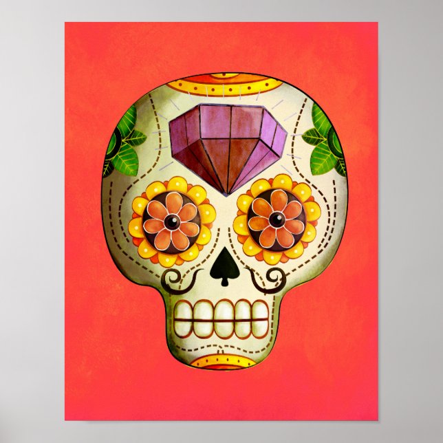 Dia de Los Muertos Mexican Sugar Skull Poster (Framsidan)