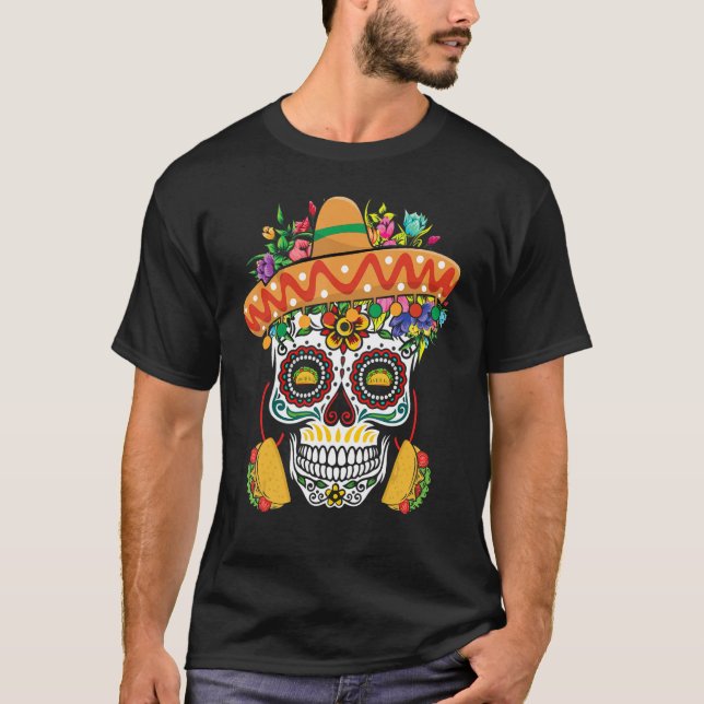 Dia De Los Muertos Mexico Taco Mexico Happy Cinco  T Shirt (Framsida)