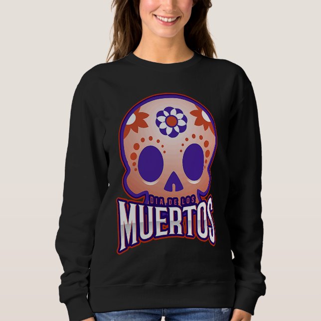 Dia de los muertos Modern colourful Skull T Shirt (Framsida)