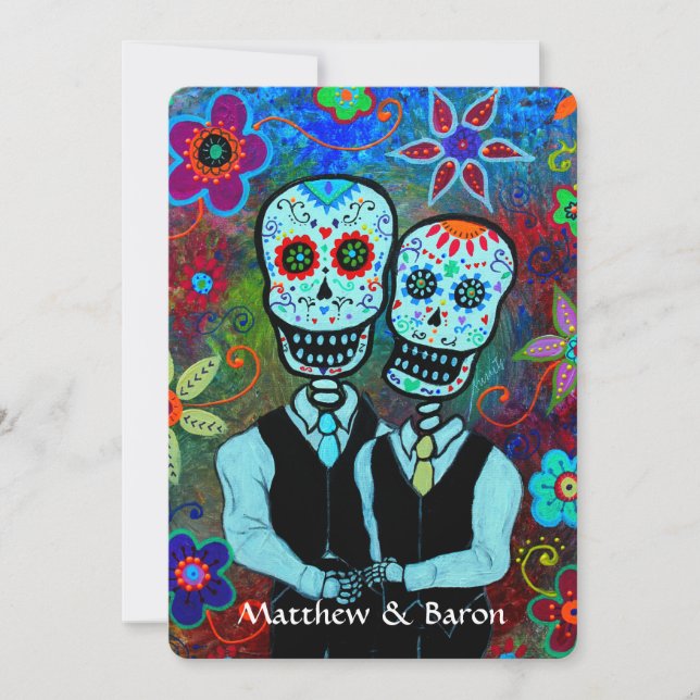 DIA DE LOS MUERTOS NOVIOS COUPLE BRÖLLOP INBJUDNINGAR (Framsida)