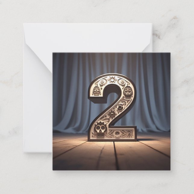 Día de los Muertos number - The Card of 2 Anteckningskort (Framsida)