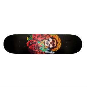 Día De Los Muertos Old School Skateboard Bräda 21,6 Cm