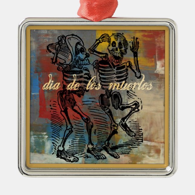 Día De Los Muertos-ornament Julgransprydnad Metall (Framsidan)