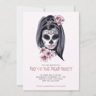 Dia De Los Muertos Party Rosé Inbjudningar