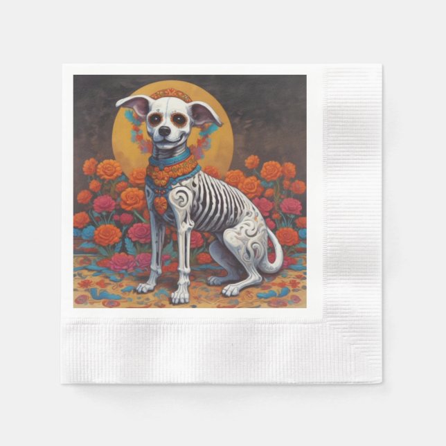 Dia De Los Muertos perro Papprare Kopp Pappersservett (Framsidan)