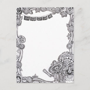 Dia De Los Muertos Postcard Vykort