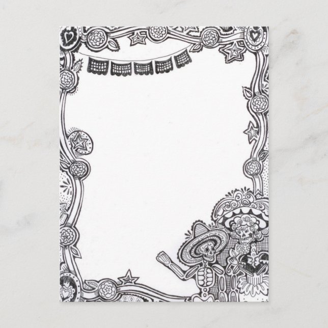 Dia De Los Muertos Postcard Vykort (Framsida)