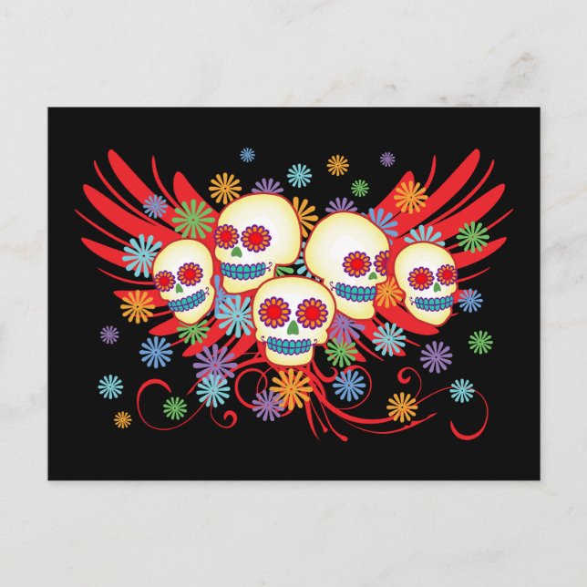 Dia de los Muertos Postcard Vykort (Framsida)