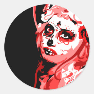 dia de los muertos runt klistermärke