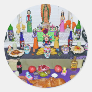 Dia de los Muertos Runt Klistermärke