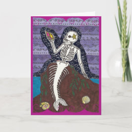 Dia de Los Muertos Sjöjungfru Card Kort