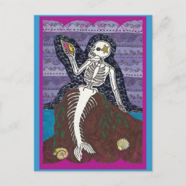 Dia de Los Muertos Sjöjungfru Postcard Vykort