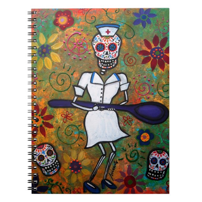 Dia de los Muertos SJUKSKÖTERSKA Anteckningsbok (Framsidan)