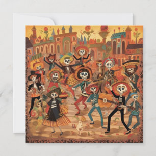 Dia de los Muertos, Skeleton Fiesta Parad Inbjudningar