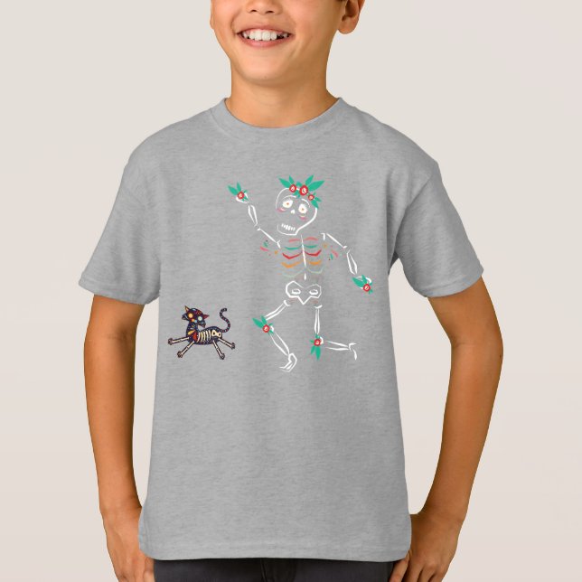 Dia De Los Muertos Skeleton T Shirt (Framsida)