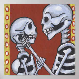 Dia de los Muertos Skeletons i Kanvastrycket Kärle Poster