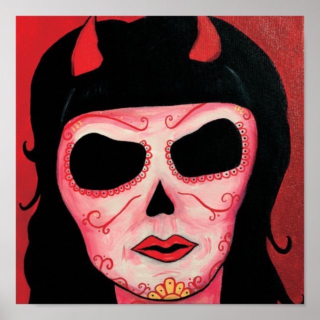 Dia de los Muertos Skeletons Satan Print Poster (Framsidan)