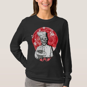 Día de los Muertos Skelettkock Sockerskalle Måne T Shirt