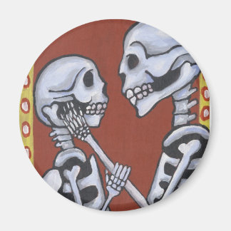 Dia de los muertos skeletts i kärlek magnet