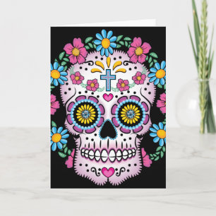 Dia de los Muertos Skull Kort