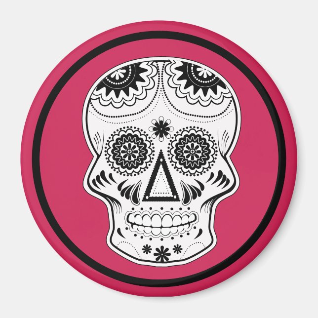 Dia de Los Muertos Skull Magnet (Framsidan)
