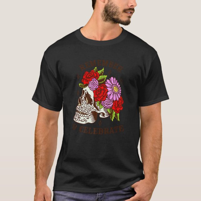 Dia De Los Muertos Skull Mask Ro Premium T Shirt (Framsida)