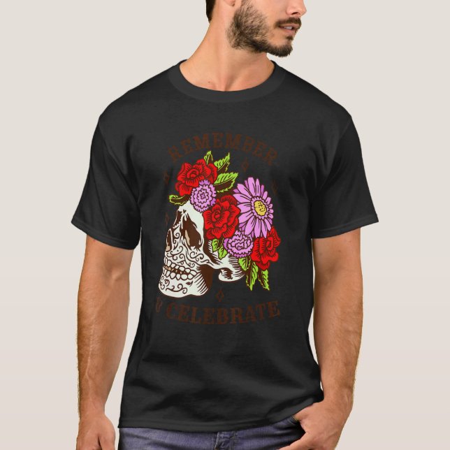 Dia De Los Muertos Skull Mask Ro T Shirt (Framsida)