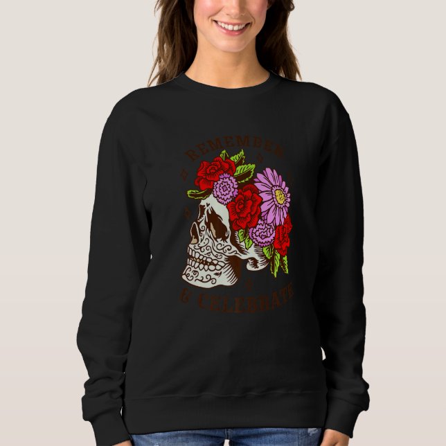 Dia De Los Muertos Skull Mask Roses Premium T Shirt (Framsida)