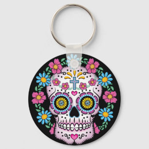 Dia de los Muertos Skull Nyckelring