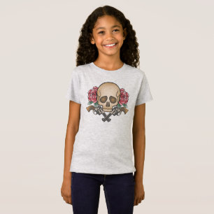 Dia de los Muertos Skull och Guns Jersey Shirt T