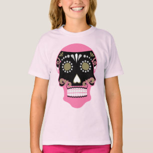 Día De Los Muertos Skull Skriv ut T Shirt