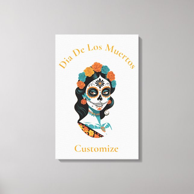 Dia De Los Muertos Skull Thunder_Cove Canvastryck (Framsida)