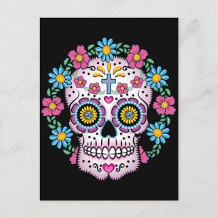 Dia de los Muertos Skull Vykort