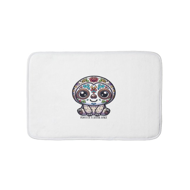 Dia De Los Muertos Sloth Active T-Shirt Badrumsmatta (Framsidan)