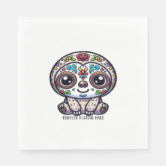 Dia De Los Muertos Sloth Active T-Shirt Pappersservett (Framsidan)