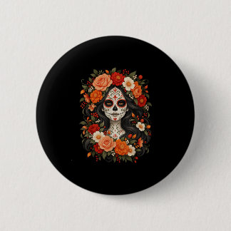 Dia de los muertos socker skalle catrina död dag knapp